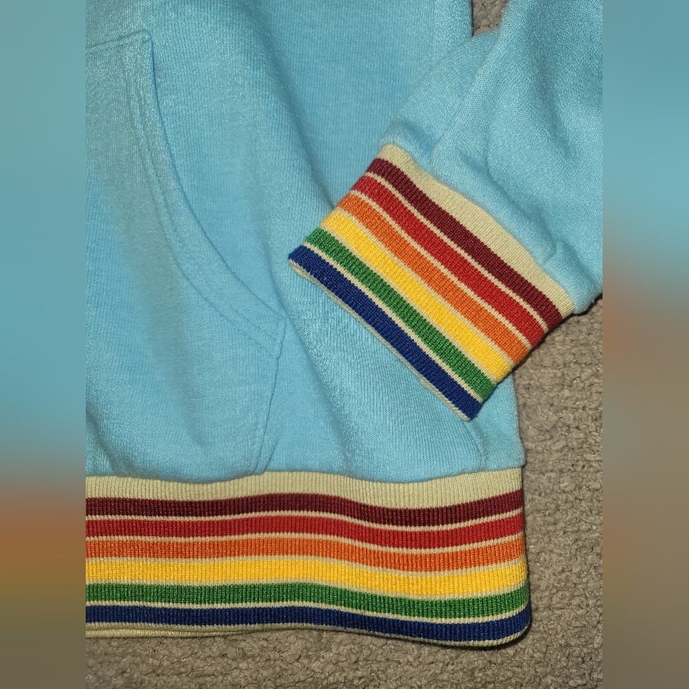 Like New Aviator Nation Blue Hoodie with Rainbow Zip Up - Picture 4 of 8
